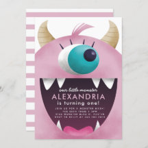 Kleine Monster Girls Pink Geburtstagsparty