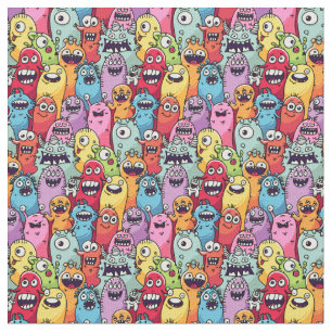 Kleine Monster Kinderkinderzimmer lustige Gesicht Stoff