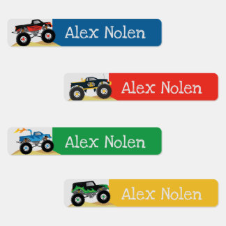 Kleine Monster-Lkw-Kinder Etiketten