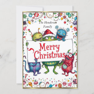 Kleine Monster Weihnachten sehr schönes Party Einladung