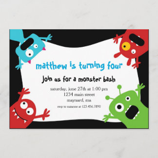 Kleine Monster zum Geburtstag Einladung