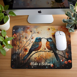 Kleine Mousepad, zwei liebliche Vögel, Mousepad