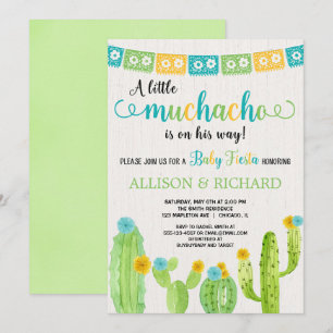Kleine Muchacho Paare fiesta Baby Dusche Einladung