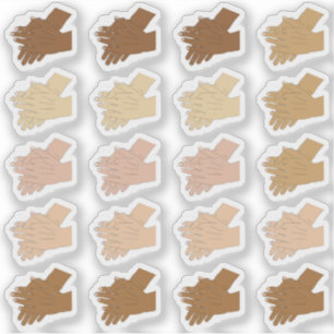 Kleine multikulturelle Handwäsche Aufkleber