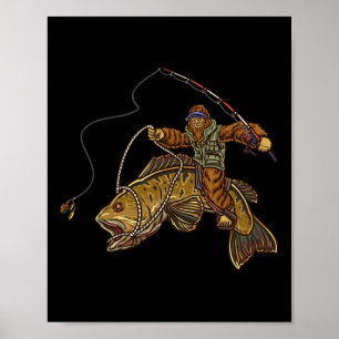 Kleine Mund Byss Angler Bigfoot Fischer Poster