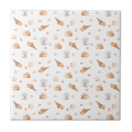 Kleine Muscheln Nahtlose Muster Keramik Tile Fliese