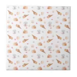 Kleine Muscheln Nahtlose Muster Keramik Tile Fliese