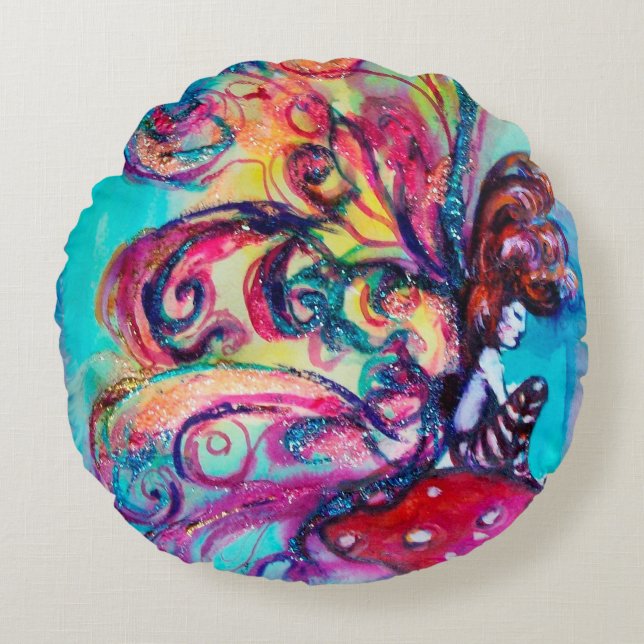 KLEINE MUSHÖMCHEN RUNDES KISSEN (Vorderseite)