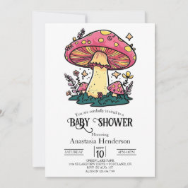 Kleine Mushroom-Babydusche Einladung