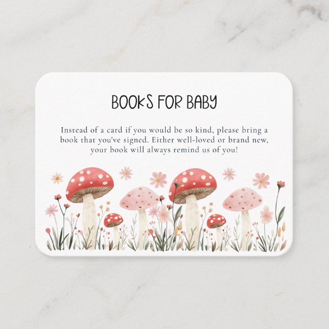 Kleine Mushroom-Wildblume Babydusche Begleitkarte (Vorderseite)