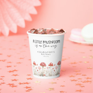Kleine Mushroom-Wildblumen Babydusche Papiertasse Pappbecher