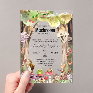 Kleine Mushroom Woodland Forest Fall Baby Dusche Acryleinladungen