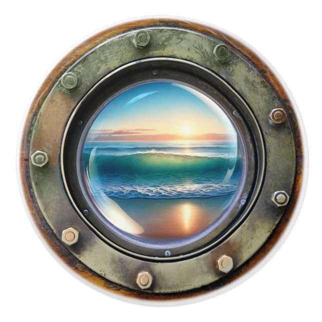 Kleine Nautik - Keramik-Schubknöpfe für den Ozean Keramikknauf (Vorderseite)