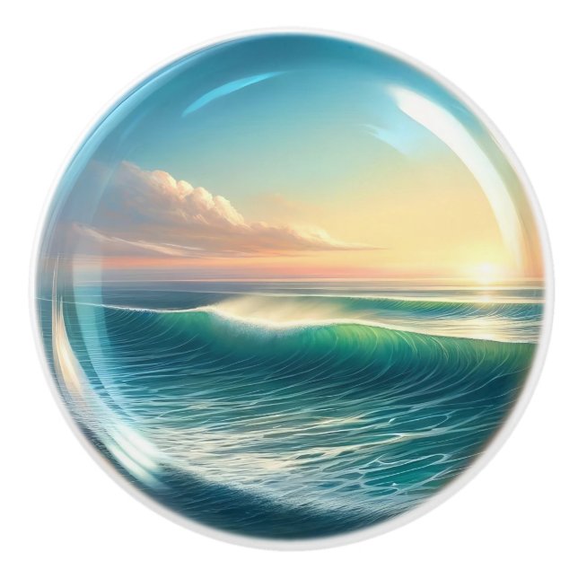 Kleine Nautik - Keramik-Schubknöpfe für den Ozean Keramikknauf (Vorderseite)