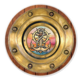 Kleine Nautische Porthole-Schubknöpfe Keramikknauf