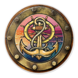 Kleine Nautische Porthole-Schubknöpfe Keramikknauf