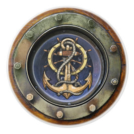 Kleine Nautische Porthole-Schubknöpfe Keramikknauf