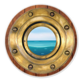 Kleine Nautische Porthole-Schubknöpfe Keramikknauf