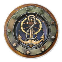 Kleine Nautische Porthole-Schubknöpfe Keramikknauf