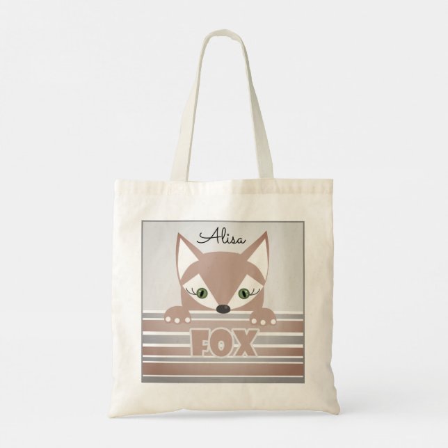 Kleine, neugierige Fox Tote Tasche (Rückseite)