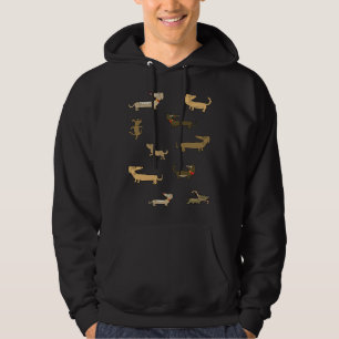 Kleine Niedliche Dackel Wurst Hunde Aufkleber Set Hoodie