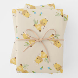 Kleine niedliche Giraffe Geschenkpapier Set