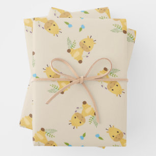 Kleine niedliche Giraffe Geschenkpapier Set
