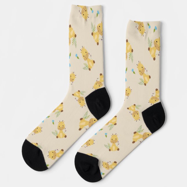 Kleine niedliche Giraffe Socken (Linkes Detail)