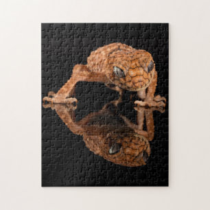 Kleine Niedliche Lizard Reptil mit Reflektion Puzzle