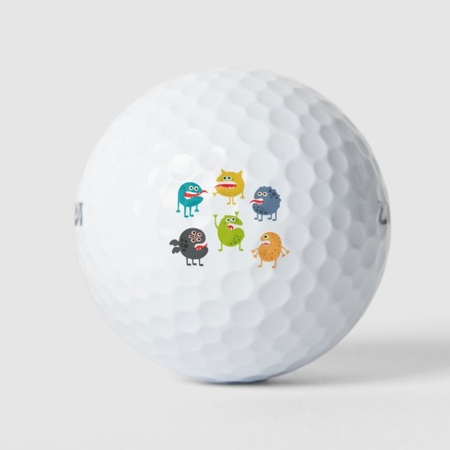 Kleine niedliche lustige Monster Golfball (Vorderseite)