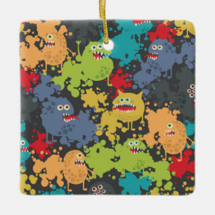 Kleine niedliche lustige Monster Keramikornament