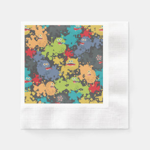 Kleine niedliche lustige Monster Serviette