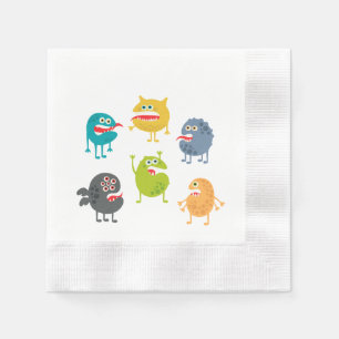 Kleine niedliche lustige Monster Serviette