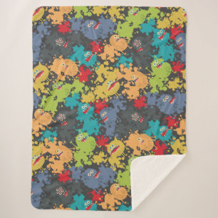 Kleine niedliche lustige Monster Sherpadecke