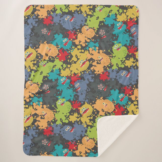 Kleine niedliche lustige Monster Sherpadecke (Vorderseite)