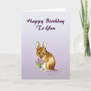 Kleine Niedliche Mouse Happy Birthday Card Karte