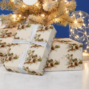 Kleine niedliche Vintage Viktorianische Weihnachts Geschenkpapier