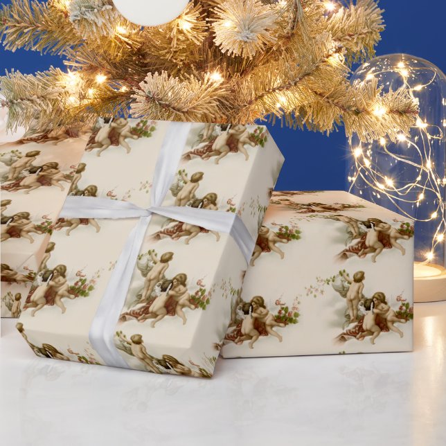 Kleine niedliche Vintage Viktorianische Weihnachts Geschenkpapier (Feiertage)