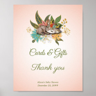 Kleine Oh Baby Deer Magic Forest Woodland Tiere Poster