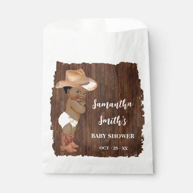 Kleine OM Cowboy Western Baby Dusche Beutel Geschenktütchen (Vorderseite)