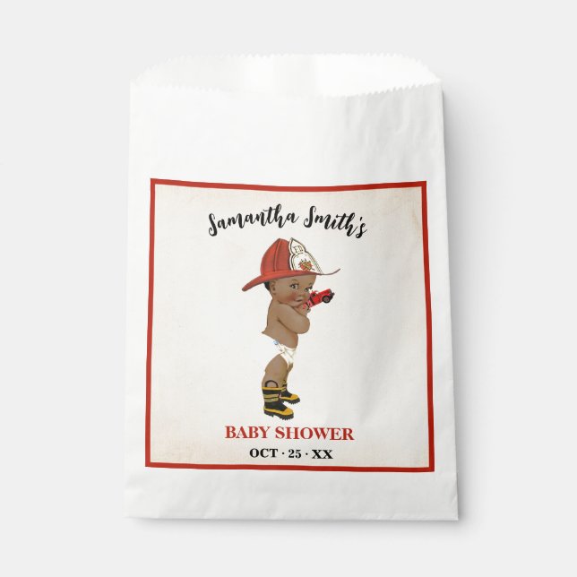 Kleine OM Firefighter Baby Shower Gastgeschenk Bag Geschenktütchen (Vorderseite)