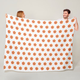 Kleine orange Blume Fleecedecke