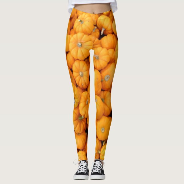 Kleine Orange Fall Harvest Pumpkins Leggings (Vorderseite)