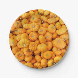Kleine Orange Harvest Pumpkins Papier Teller