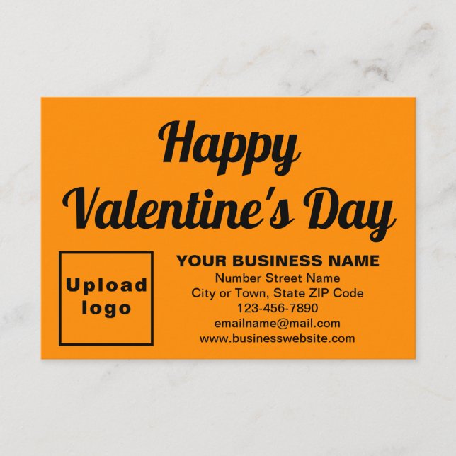 Kleine orangefarbene Flachkarte für Unternehmen (Vorderseite)