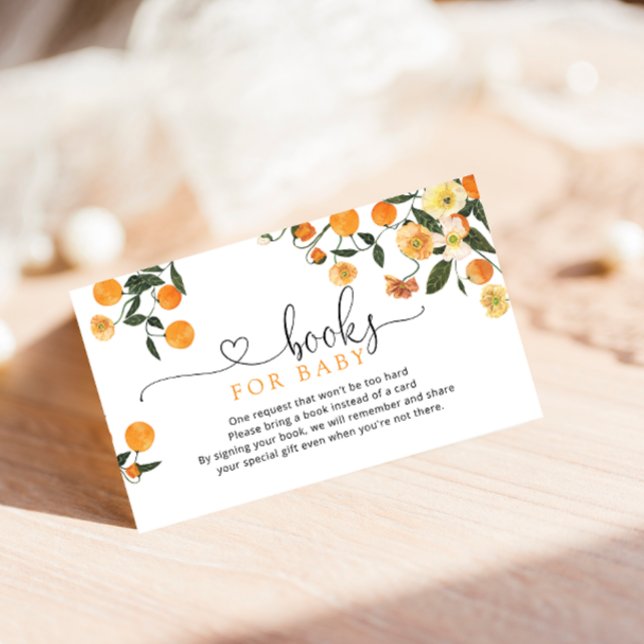 Kleine orangefarbene Süsse Babyduschbücher für Bab Begleitkarte (Von Creator hochgeladen)