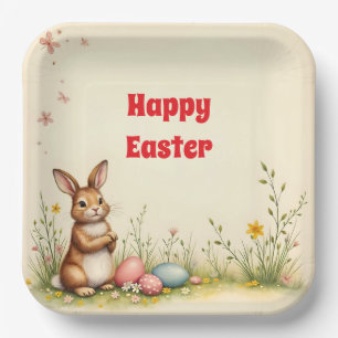 Kleine Osterhasen-Vintage-Kollektion Pappteller