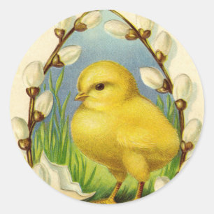 Kleine Osterküken-Aufkleber Runder Aufkleber