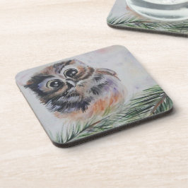 Kleine Owl Wasserfarbenlackierung Getränkeverpacku Getränkeuntersetzer