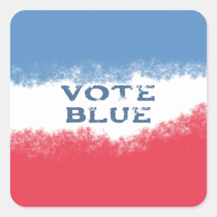 Kleine patriotische Stimme Blau Politisch Quadratischer Aufkleber